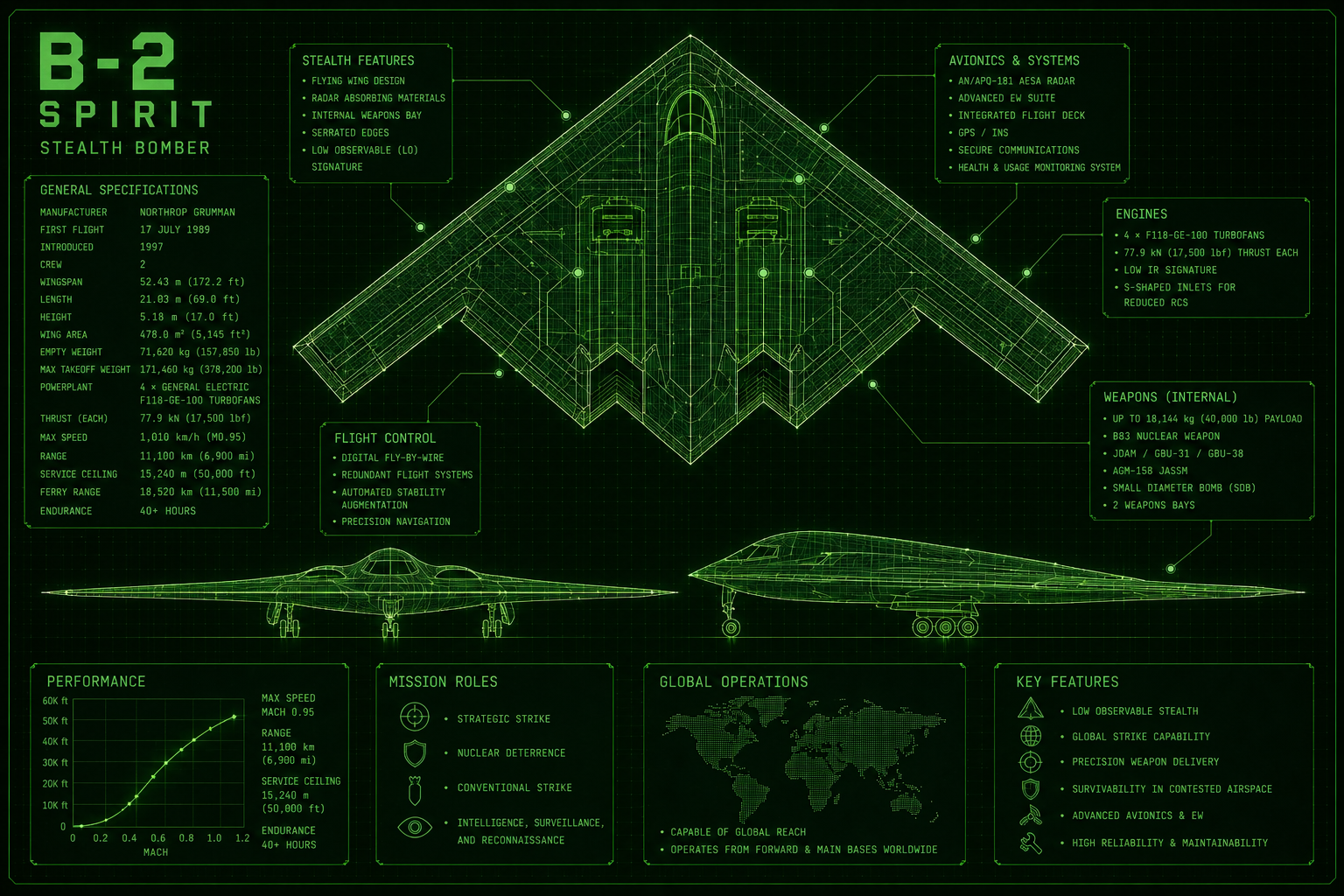 B-2 Spirit bomber technical blueprint
